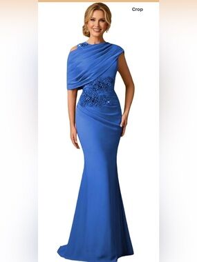 Elegant One-Shoulder Royal Blue Evening Gown